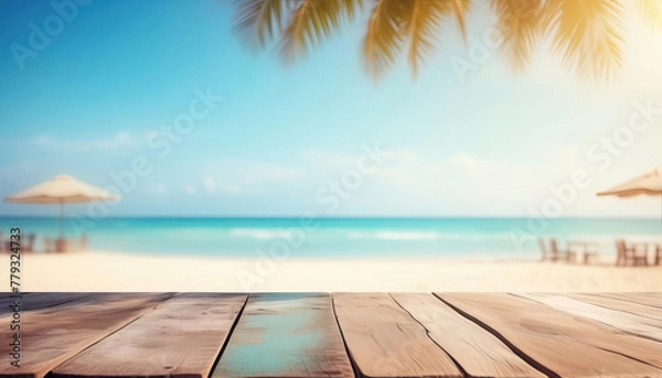 Obraz Beautiful summer beach background with lots of copy space
