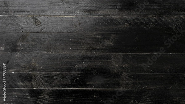 Obraz Black painted wood texture