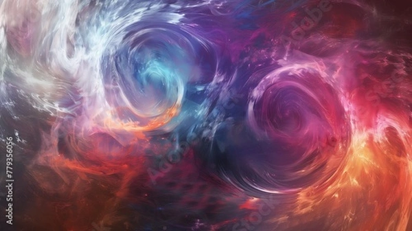 Fototapeta A dreamy abstract image resembling a celestial nebula with swirling colors