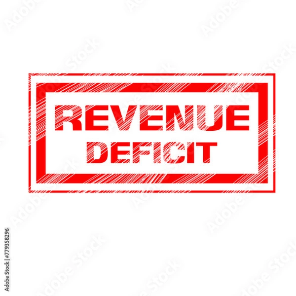 Obraz scratched rubber stamp with text REVENUE DEFICIT ,illustration