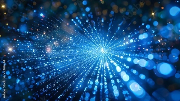 Fototapeta Abstract technology background of high speed international global data transfer, ultra fast efficient broadband and secure connection, digital cyber tech motion. For Design, Background, Cover, Poster