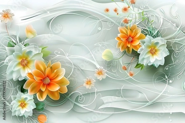 Fototapeta Vector gradient spring floral background
