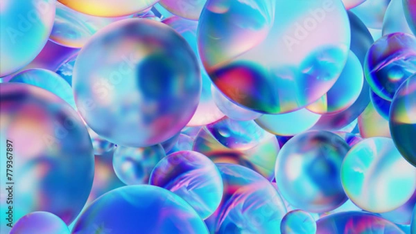Obraz Translucent Glass Spheres Abstract Background 3d render