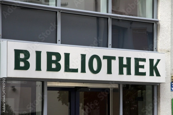 Fototapeta Schild Bibliothek