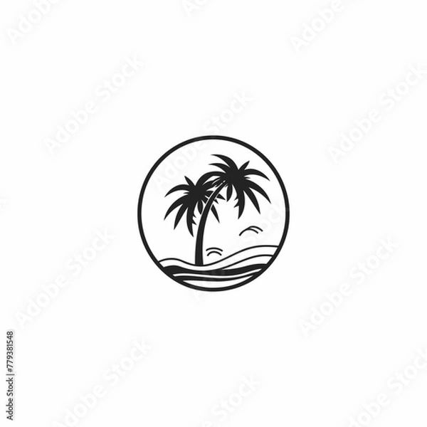 Fototapeta Palm tree logo design vector illustration