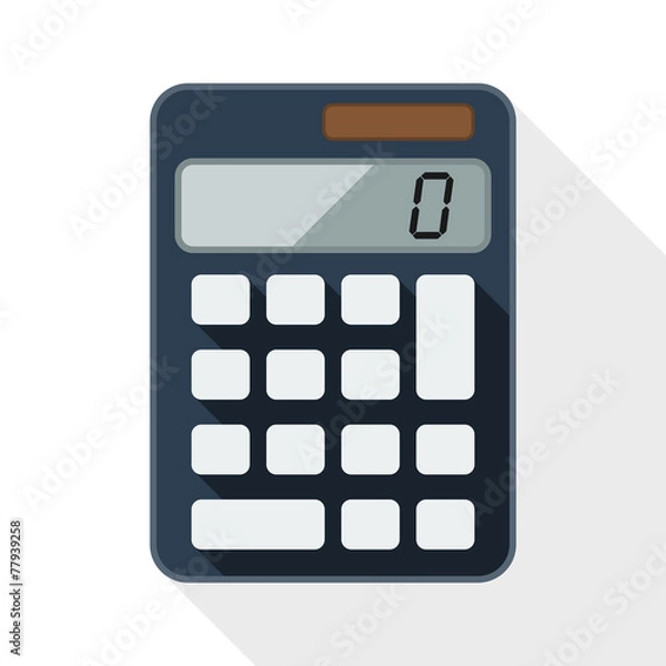 Obraz Calculator flat icon with long shadow on white background