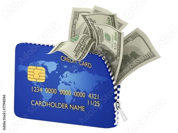 Obraz Open card and bills