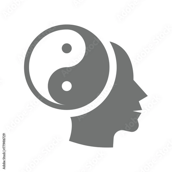 Fototapeta Yin and yang Zen mind icon. Harmony and balance, meditation vector.
