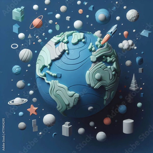 Obraz abstract travel globe