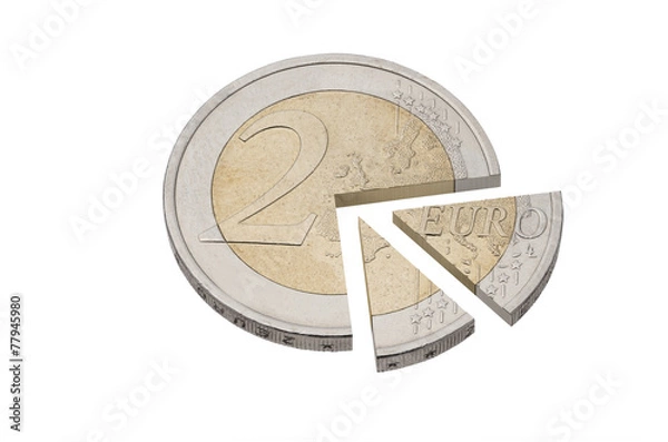 Obraz Euro coin 3D pie chart