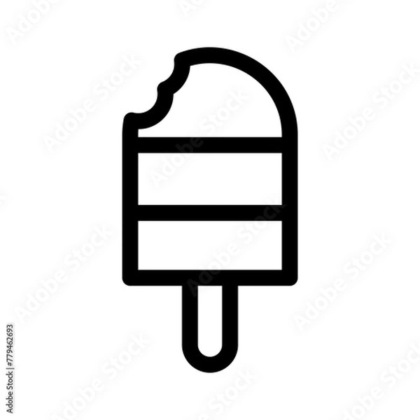 Obraz Ice Cream Icon - Cute, Minimalist Vector for Apps, Food Branding & Summer Designs