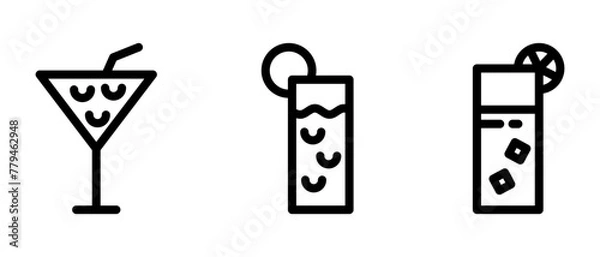 Fototapeta Cocktail icon or logo isolated sign symbol vector illustration - high-quality black style vector icons