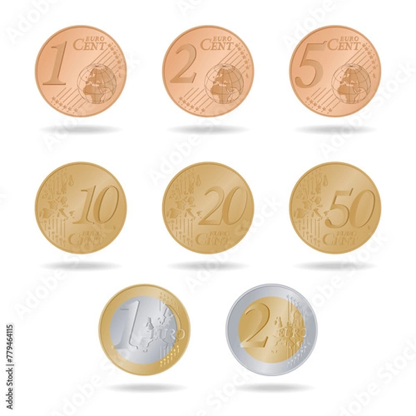 Obraz Set of coins vector image