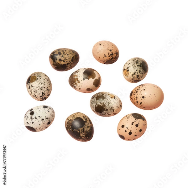 Obraz Close up of speckled eggs on Transparent Background