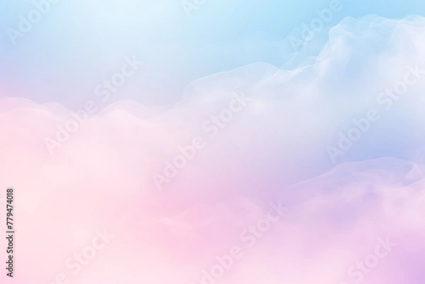 Fototapeta Clouds in pastel holographic gradients against a soft pink sky background