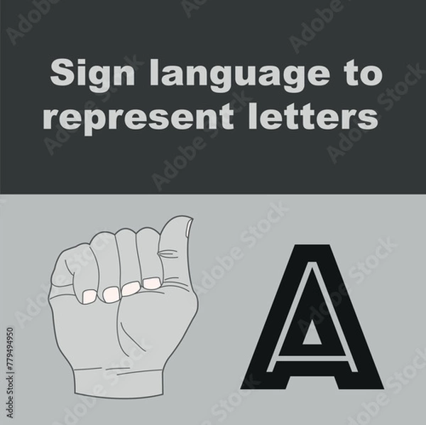 Fototapeta ASL Sign representing letters of the English alphabet
