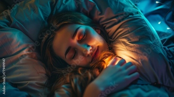 Obraz Developing digital tools for assessing and improving sleep quality  AI generated illustration