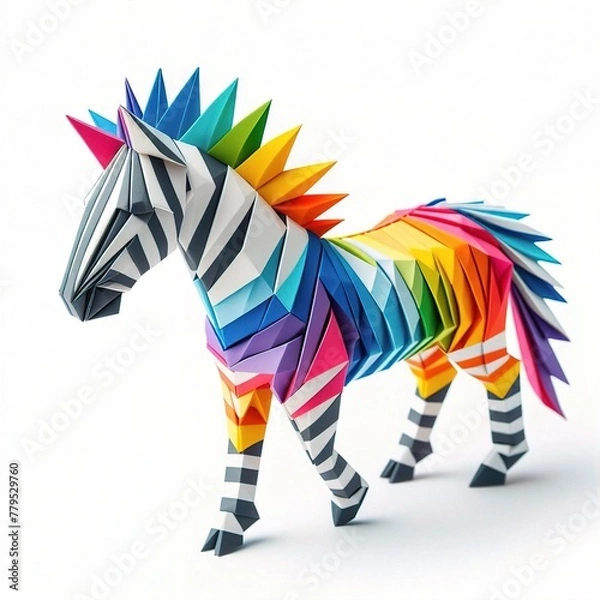 Obraz zebra origami