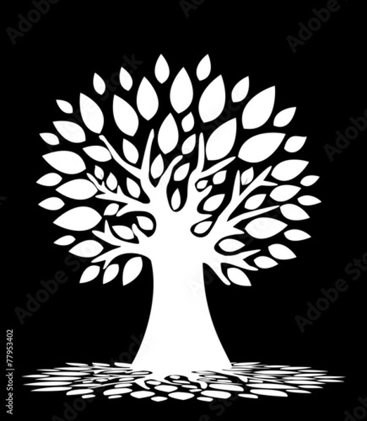 Fototapeta Black and white abstract tree