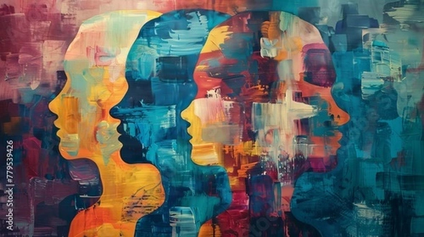 Obraz An artistic depiction of mental health awareness  AI generated illustration