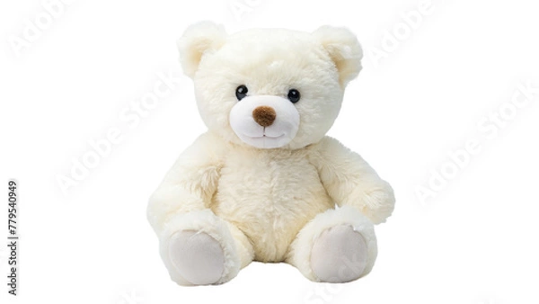 Obraz White teddy bear isolated on transparent background