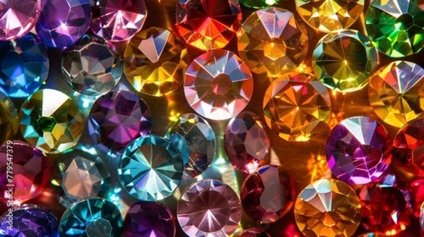 Obraz Sparkling gemstones in a dazzling pattern  AI generated illustration