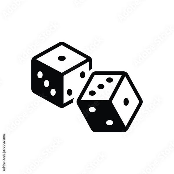 Fototapeta Black solid icon for dice