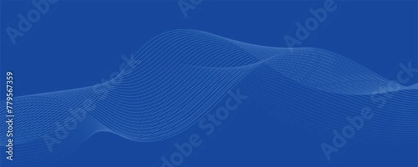 Fototapeta abstract blue technology background with waves
