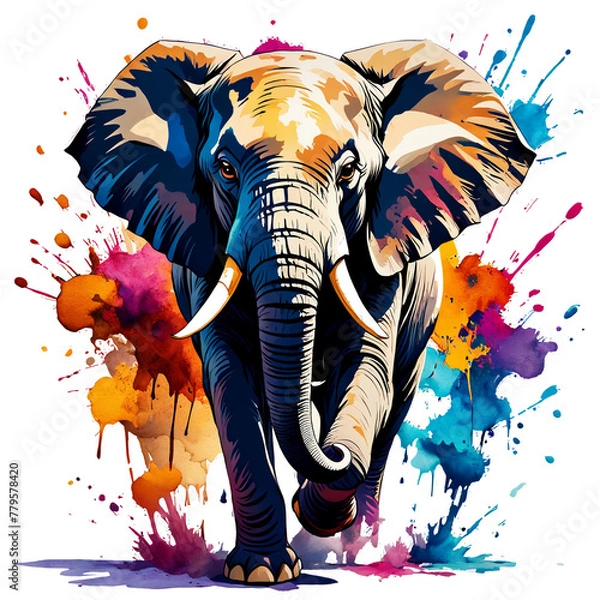 Obraz Abstract Colorful Elephant in Pop Art
