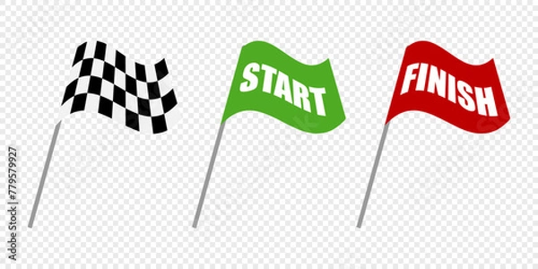 Obraz Racing flag for start and finish. Vector illustration