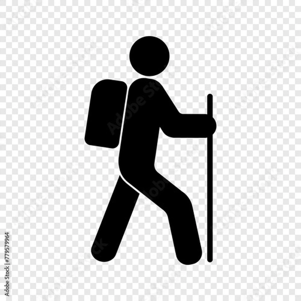 Obraz Hiking icon vector isolated. Walking icon