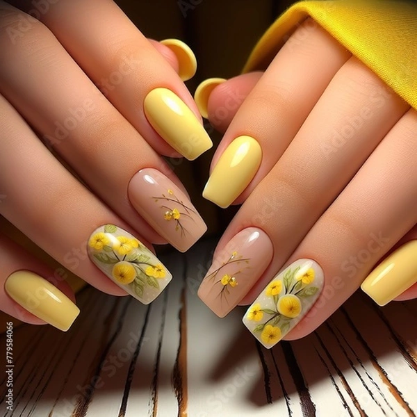 Fototapeta Beautiful women's manicure. Nails. Generative AI