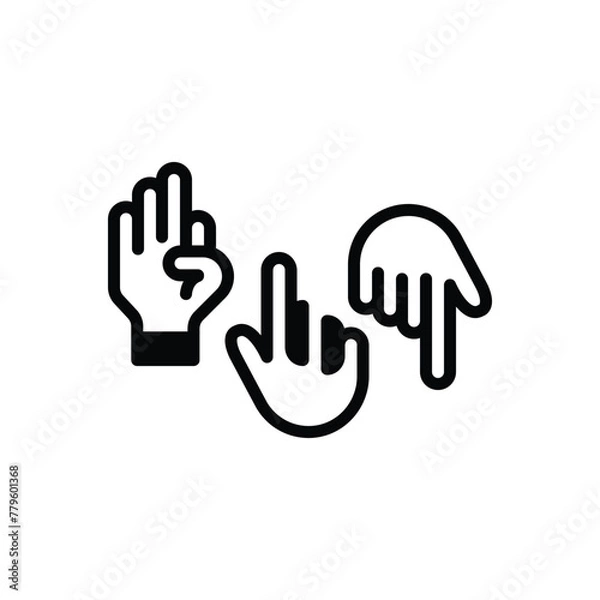 Fototapeta Black solid icon for sign language