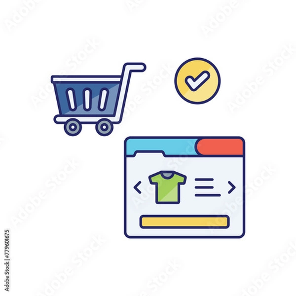 Fototapeta Product Carousel vector icon, online store and online shopping shopping vector concept icon
