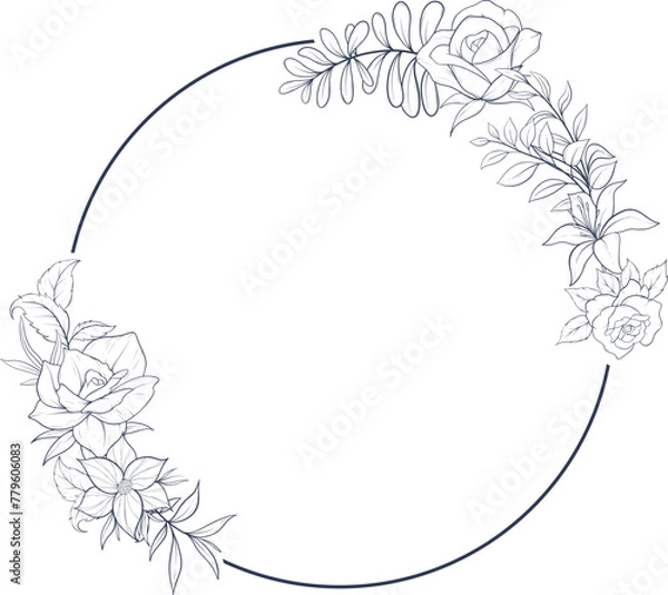 Obraz frame with flowers and leaves