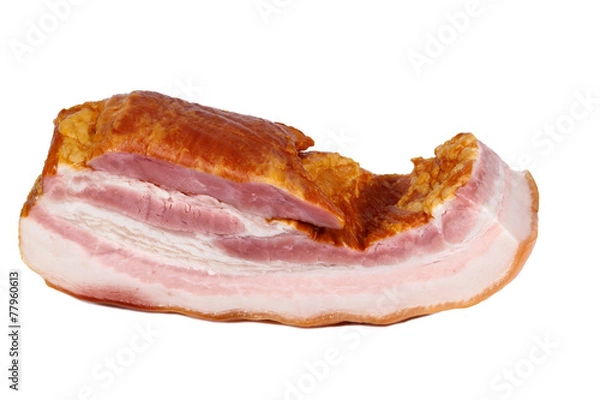 Fototapeta Bacon isolated on white background