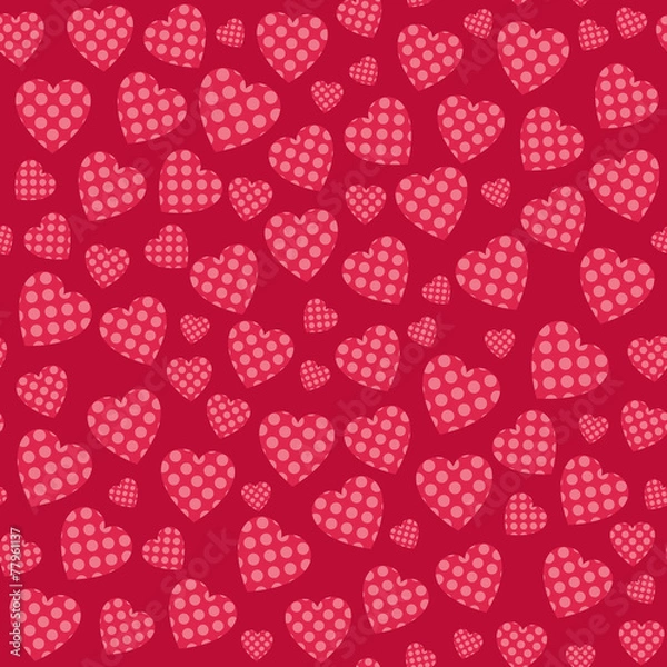 Fototapeta Seamless pattern with hearts