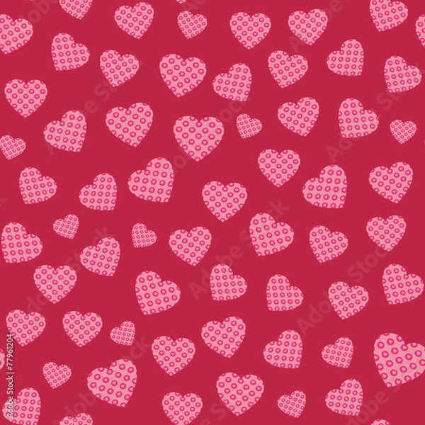 Fototapeta Seamless pattern with hearts