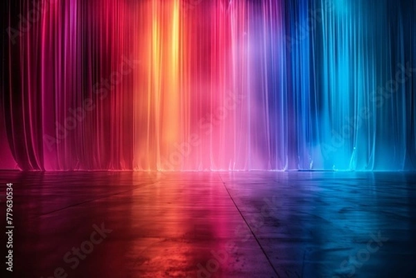 Fototapeta Abstract gradient theatre, colors play on a stage of infinite possibility