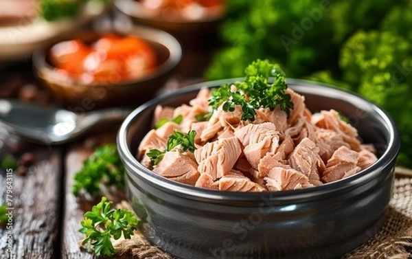 Obraz Fresh canned tuna ready to be served