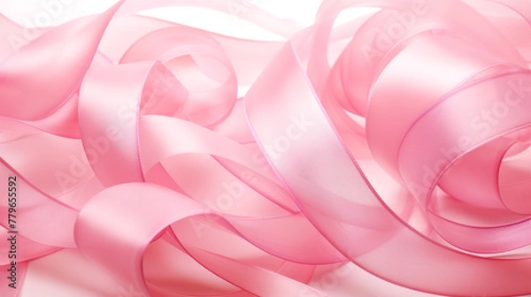 Fototapeta 光沢のあるピンクのリボンテープの背景