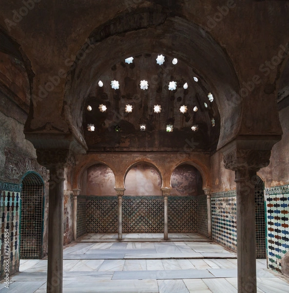 Obraz Comares Baths in the Alhambra of Granada, Spain.