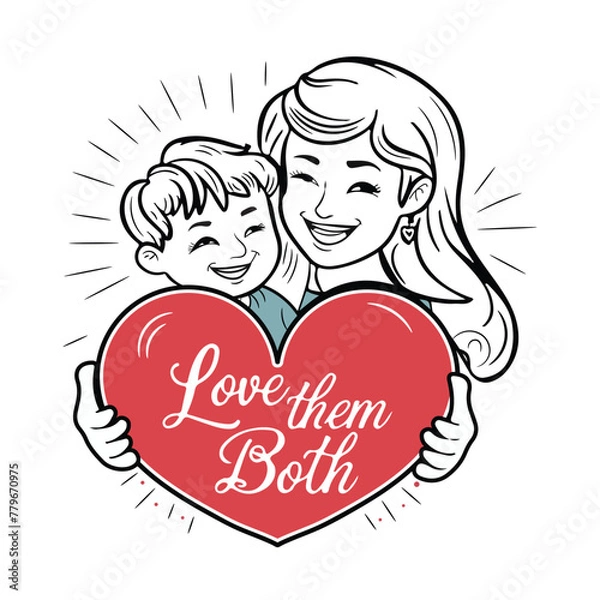 Obraz Love them both vector art design