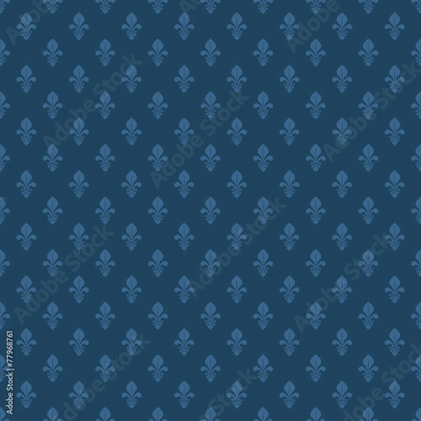 Obraz fleur de lis texture in dark blue color