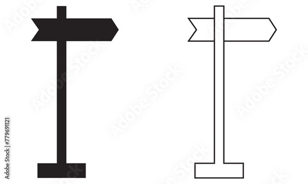 Fototapeta illustration of a set of pointers, signpost icon vector. Editable stroke.  vector illustration. EPS 10