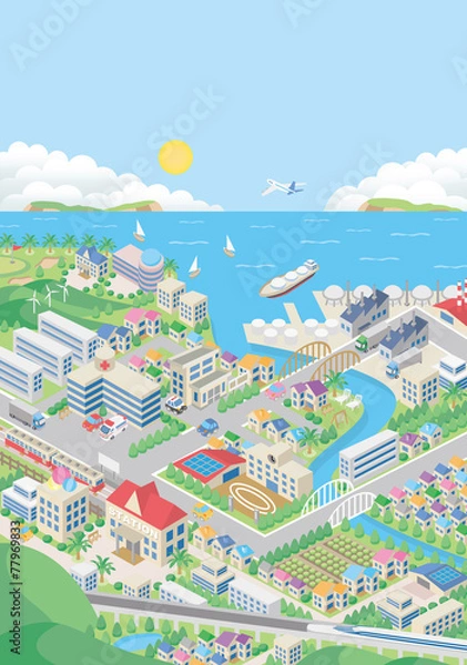 Obraz 町並み　立体