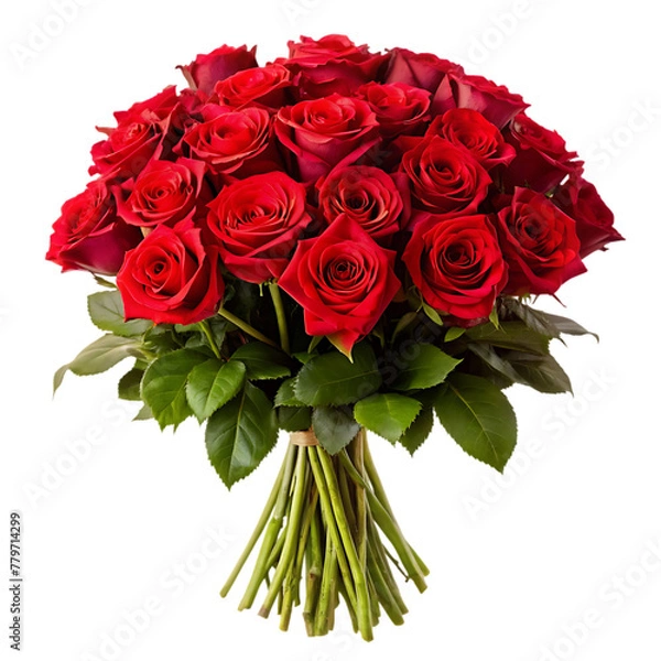 Fototapeta quality bouquet of red roses isolated
