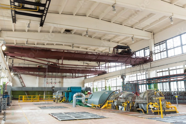 Fototapeta large and bright room in factory