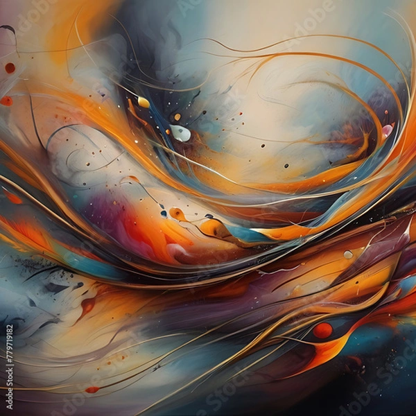 Obraz abstract fractal background with waves