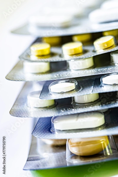 Fototapeta Pills and vitamins close up